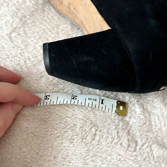 Loeffler Randall Suede Black Ankle Boots with Leather Peter Pan Collar - Picture 10 of 10